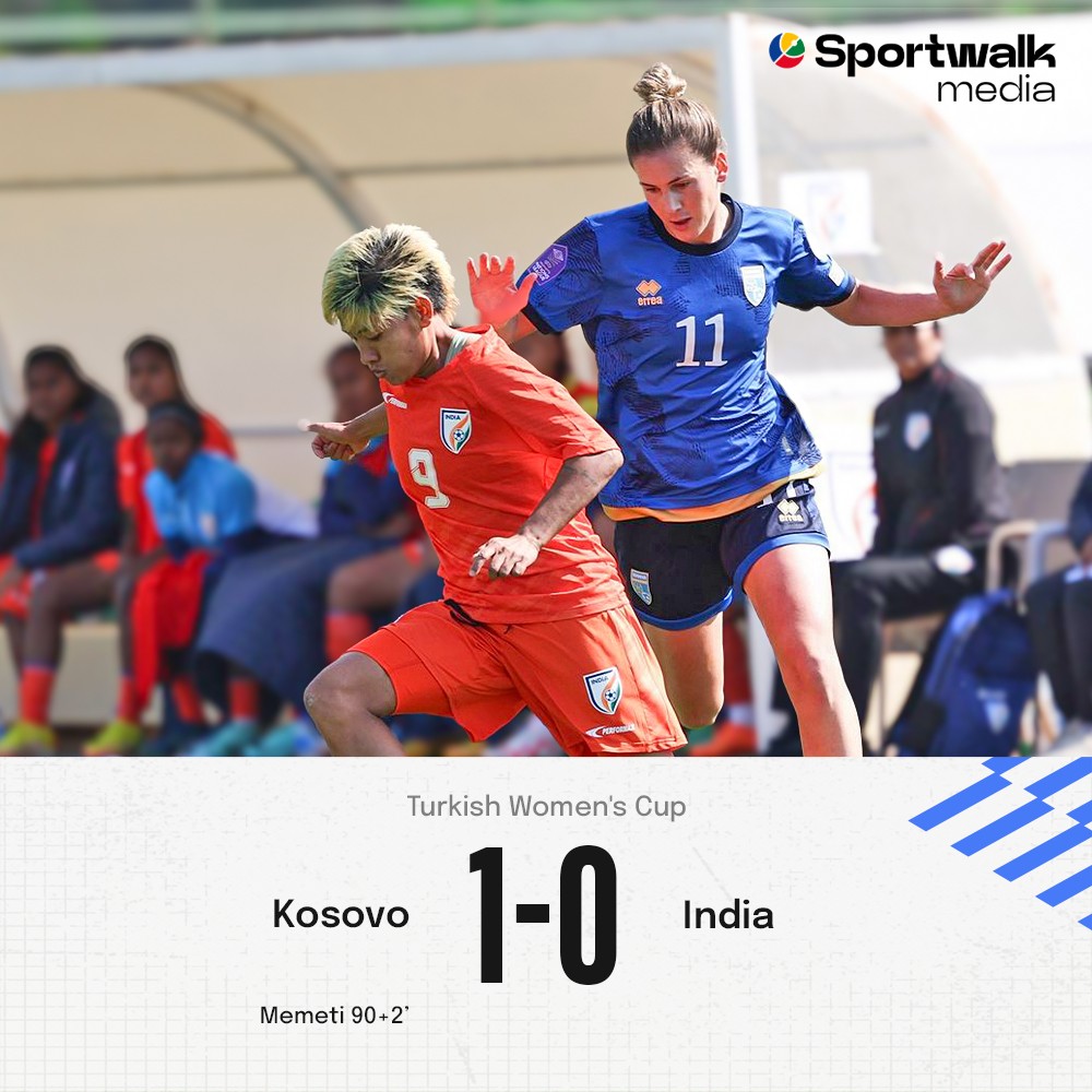 😞 Tough luck! An added time goal from Kosovo ends our Turkish Women's Cup dreams. 

⭐ Manisha Kalyan is named Midfielder of the Tournament.

📸 AIFF • #TeamIndia #KVXIND #BlueTigresses #ShePower #TurkishWomensCup #India #BackTheBlue #IndianFootball #Sportwalk