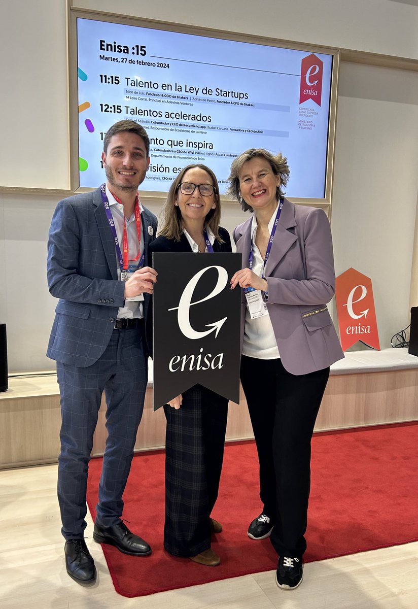 enisa's tweet photo. @CaroRguez @icfcat @ICOgob @SanStartups_es @4YFN_MWC @jgbrustenga @RocioCastrilloC @adelagimeno @nacholinnan @meia30 @redpuntoes @MWCapital @minturgob @jordihereub @redpoints @FactorialEs @FossaSys @Lurquizu @BorjaCabezon @BlancoBea @moratiel @camarascomercio @shakersworks @AdevintaSpain @RecomiendApp @LaNaveMadrid @caixabank @EmprendeXXI_ 🟪 #ENISAen4YFN24
Seguimos con nuestras #conversacionesEnisa en nuestro stand en #4YFN24 “El talento que inspira” con
@eva_garciaramos confundadora y CEO de @WIVIvision; y Agnès Arbat, fundadora y CEO de @Oxolife moderada por @nacholinnan de #equipoEnisa
#EmprendedorasEnisa https://t.co/XkPDlqgpgn
