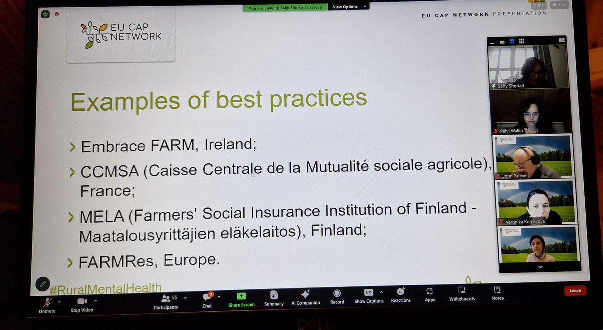 Tänään oli EU:n CAP -verkoston mielenterveyden teemaryhmän ensimmäinen kokous. Sain ylpeänä esitellä #Välitäviljelijästä projektin toimia esimerkkinä hyvistä käytännöistä maatalousyrittäjien hyvinvoinnin edistämiseksi. Hienoja esimerkkejä myös muualla👏 @Melaviestinta