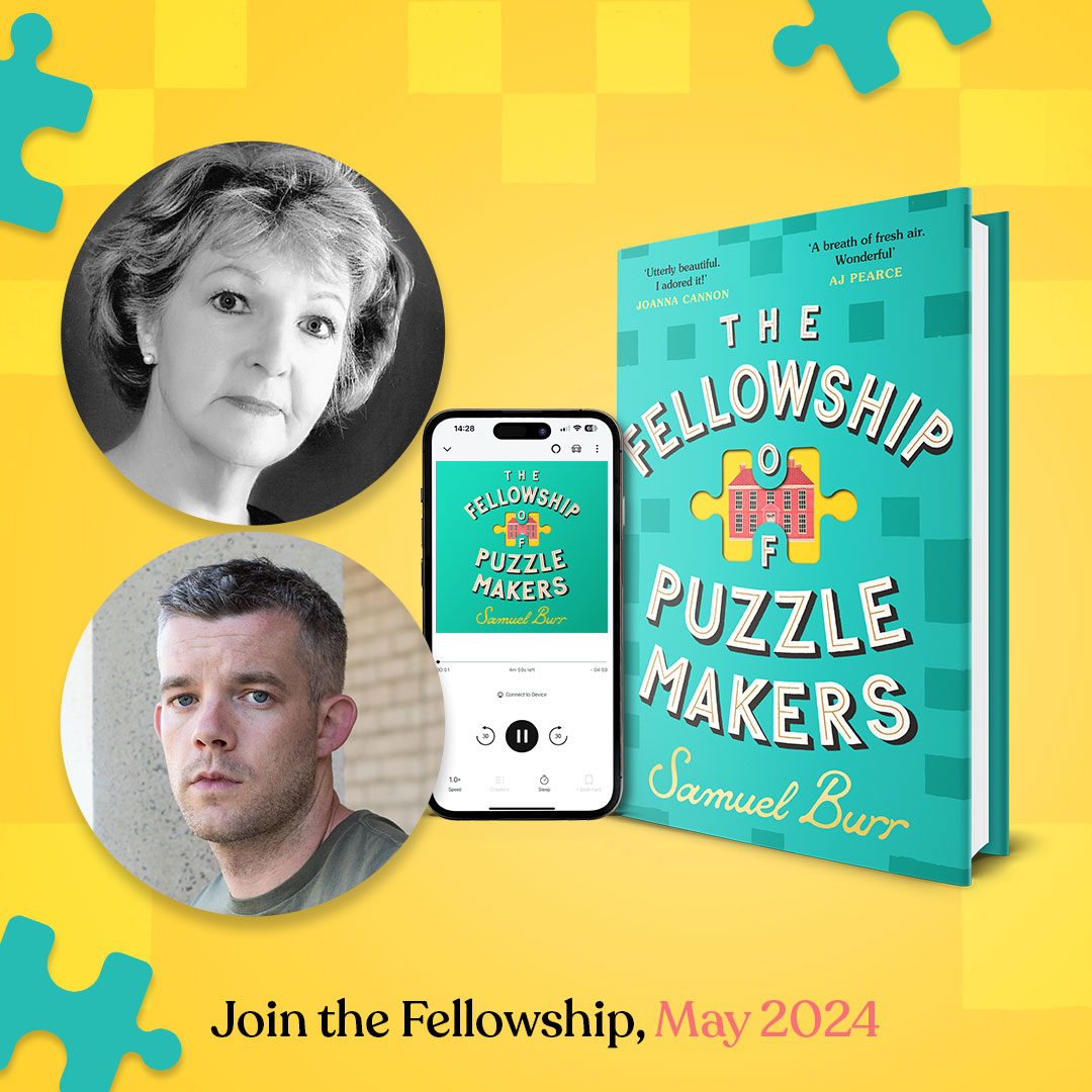 orionbooks's tweet photo. Welcome to the Fellowship, Dame Penelope Keith and
@russelltovey, who will be bringing the characters of Miss. Pippa Allsbrook and Mr. Clayton Stumper to life in the #Puzzlemakers audiobook!

Out 9 May, pre-order @samuelburr's unmissable debut here:  https://t.co/Y7gg7ci7sE 🧩 https://t.co/bpHfLL17Cm