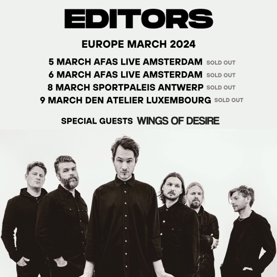 We have a small amount of production release tickets available for our show in Antwerp next week. Available here -> editors-official.com/tour/