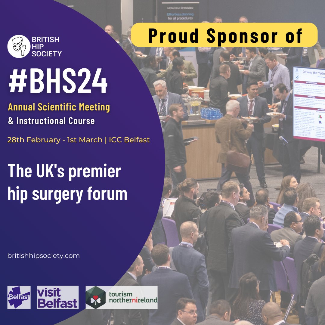 We're at the British Hip Society's annual scientific meeting this week at the ICC Belfast. If you're going, we're on Stand S2 - let's talk about how Mölnlycke's solutions can help surgeons and patients alike. #ERAS #BHS24 #Molnlycke