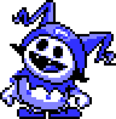 capes_kid's tweet photo. This is my favorite Jack Frost sprite, he has become the ultimate scrunkly.

If you know what game this guy is from, you're one of the most powerful megatennists to ever exist. https://t.co/3zyrhnOAWp