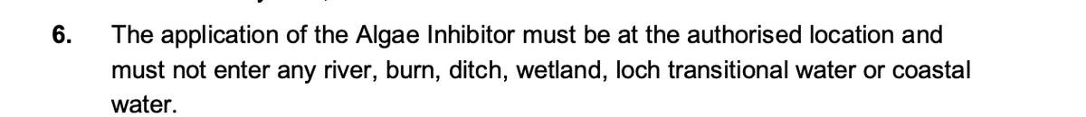 @Edinburgh_CC is spraying sodium hypochlorite, a restricted chemical onto the #HawesPier every fortnight
in breach of the following permit:

@ScottishEPA Permit -  Notification of Registration, Reference CAR/R/5004496