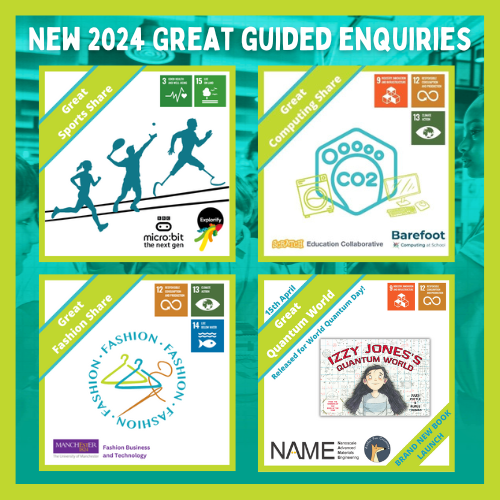 DrJoScience's tweet photo. The 2024 @GreatSciShare Great Guided Enquiries are here! Delve into sustainable fashion, sports science, the impact of technology and the world of quantum. Download the resources here: The Great Science Share for Schools
#GSSfS2024 https://t.co/WtomVWhhCZ