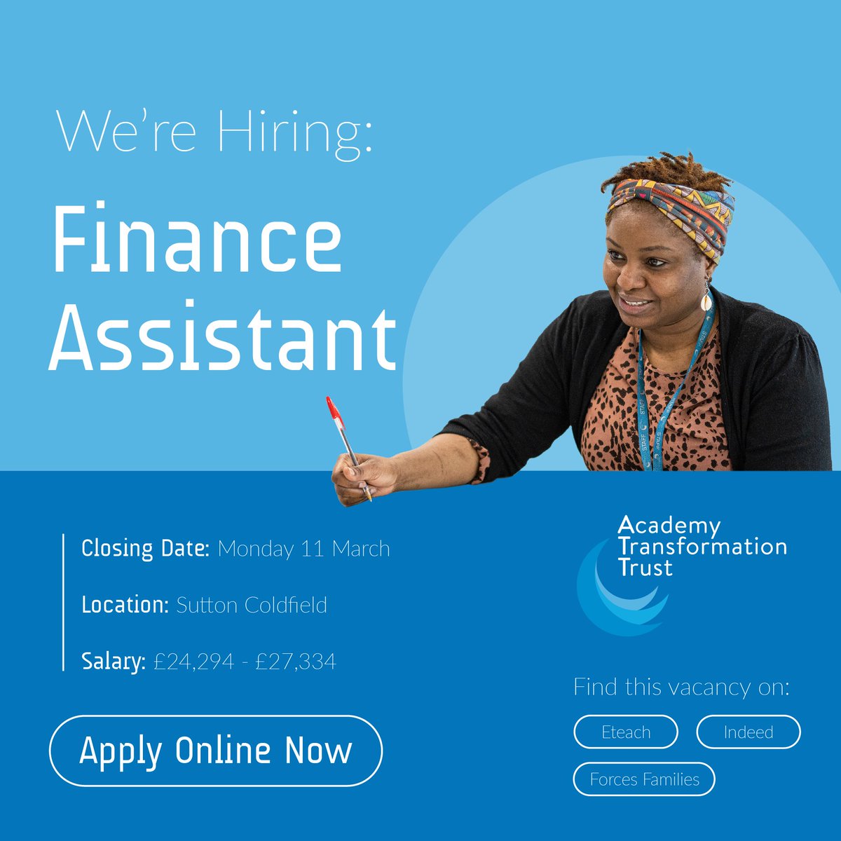 Looking for a new job in a supportive and friendly team? We're looking for a finance assistant to join our head office in Sutton Coldfield 👇 Find out more and apply: uk.indeed.com/cmp/Academy-Tr… #financejobs #westmidlandsjobs #birminghamjobs #edujobs #hiring #workwithus