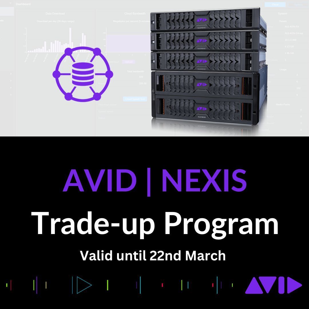 altered_images1's tweet image. There&apos;s still a chance to take advantage of the Avid|Nexis Trade-up Program, valid until 22nd March. Contact us to discuss your trade in, more information via the link buff.ly/3Soc5Ax #Avid #NEXIS #TradeupProgram #AlteredImages