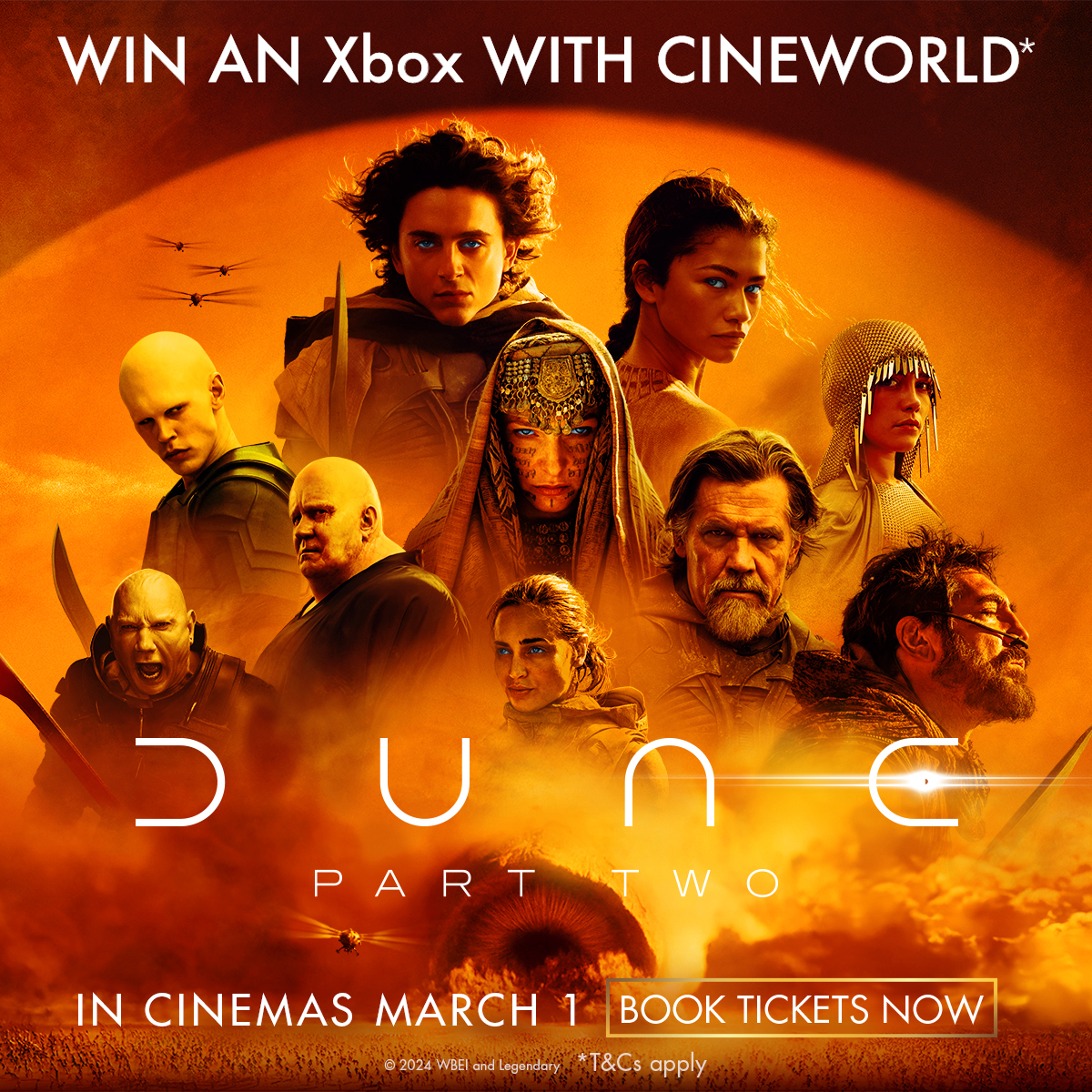 RT FOR A CHANCE TO WIN 🏜 With #DunePartTwo arriving on Cineworld screens this Friday, we're giving you the chance to win an XBOX to celebrate! 👀 Enter by 23:59 on 11/03/2024. T&Cs apply: bit.ly/3IghJyY 🎟 bit.ly/BookDuneP2