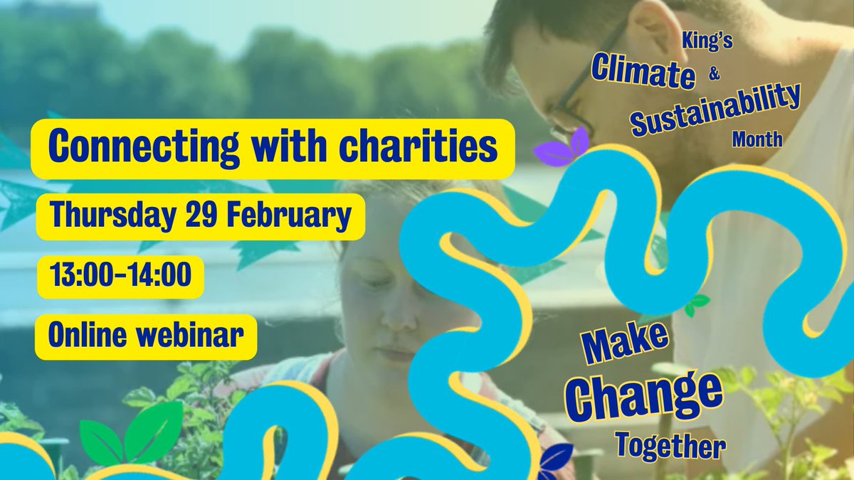 Want to know more about how charities are tackling the climate crisis?💚 We’ll be joined by ClimateEd, Colechi & Power to Connect to hear about why they exist, their impact & their vision! 🤝Connecting with charities 📅29 Feb ⏰13:00-14:00 💻Online kcl.ac.uk/events/connect…