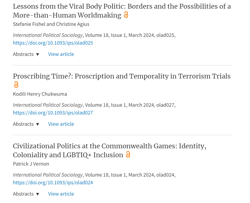 INTPOLITSOCIO's tweet photo. 🌻Spring has come!

IPS 18(1) has 9 fascinating articles covering:
1⃣Performative politics
2⃣Biopolitics 
3⃣Grassroot politics
4⃣Body politic
5⃣Terrorism politics 
6⃣Civilizational politics 
7⃣Migration politics 
8⃣Advocacy politics 
9⃣Development politics
https://t.co/r9DJsDh226 https://t.co/jQZ8qWOoEE