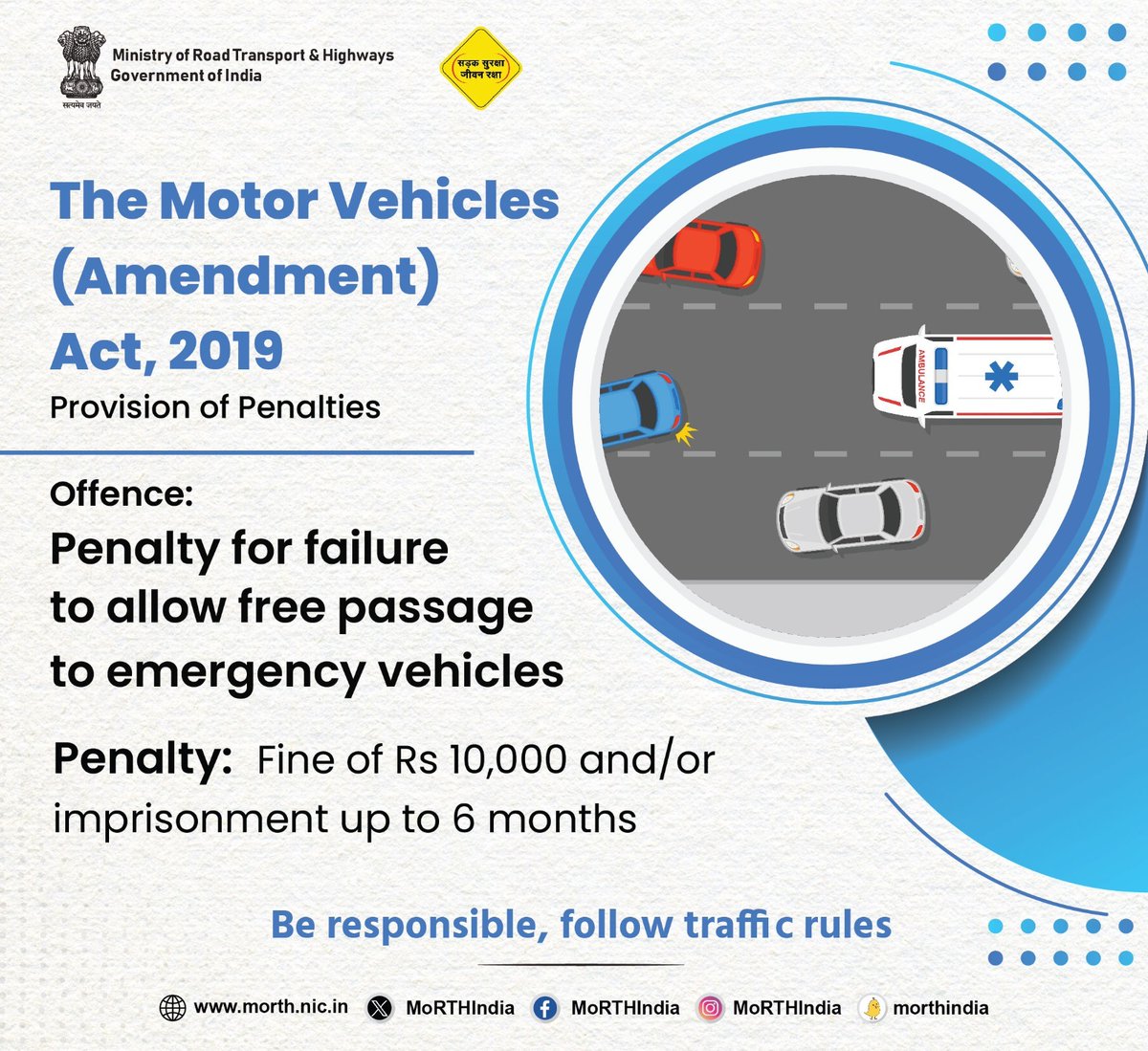 The Motor Vehicles (Amendment) Act, 2019 #SadakSurakshaJeevanRaksha #DriveSafe #SafeDriveForPreciousLife #RoadSafety