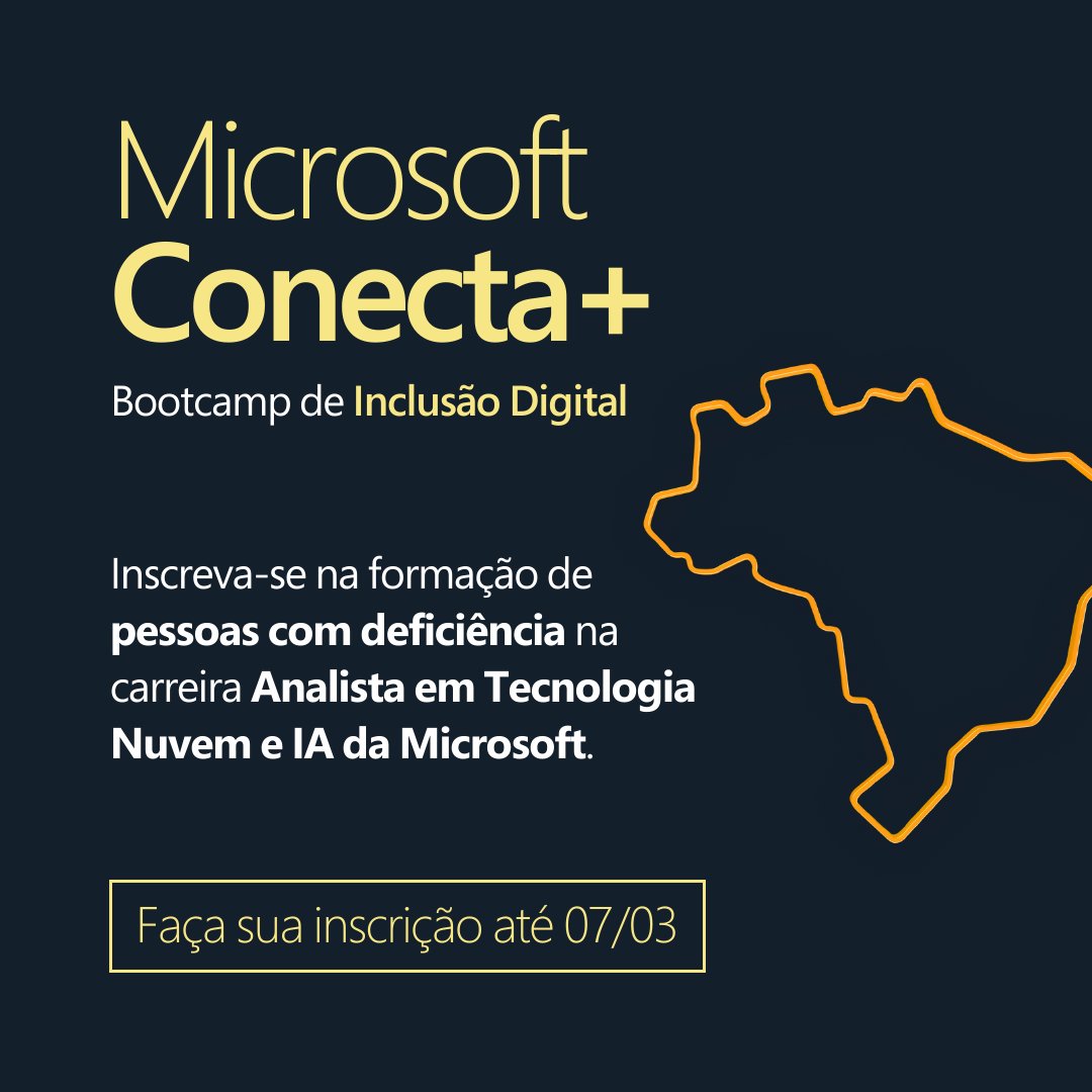 SoulCodeAcademy's tweet image. Oportunidade para pessoas com deficiência: participe gratuitamente do nosso Bootcamp de Inclusão Digital!  Este programa faz parte da iniciativa @MicrosoftBr Conecta+. 🚀💙

Inscreva-se e transforme seu futuro: acesse o link: soulcode.com/bootcampinclus… e se inscreva até 04/03!