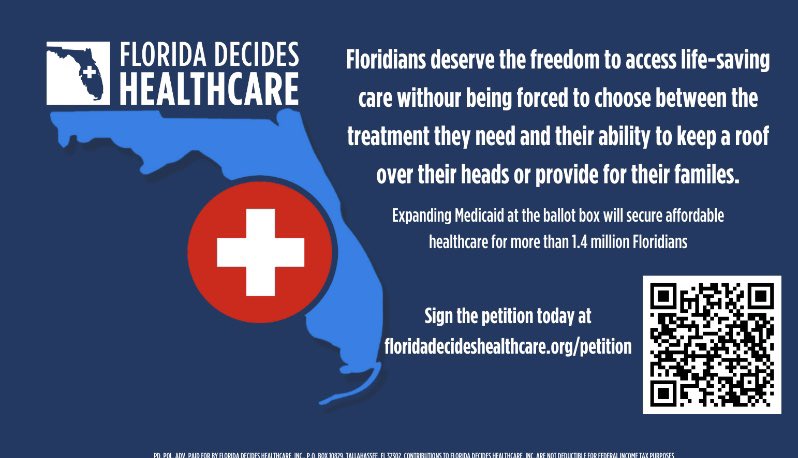Although LWVFL has not yet officially approved collecting Medicaid Expansion petitions at our League events, you are welcome to sign one as a supportive individual if you receive a blank petition in the mail. floridadecideshealthcare.org/petition/