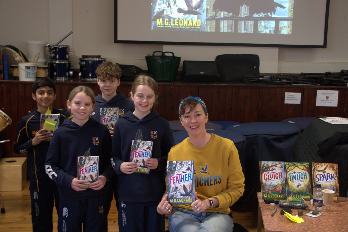 Our pupils were delighted to host a visit from author @MGLnrd last week, who stopped by to tell us all about Feather (the newest instalment in her Twitchers series) and how she got into writing. At the end of her talk, she took questions and signed copies of her newest book