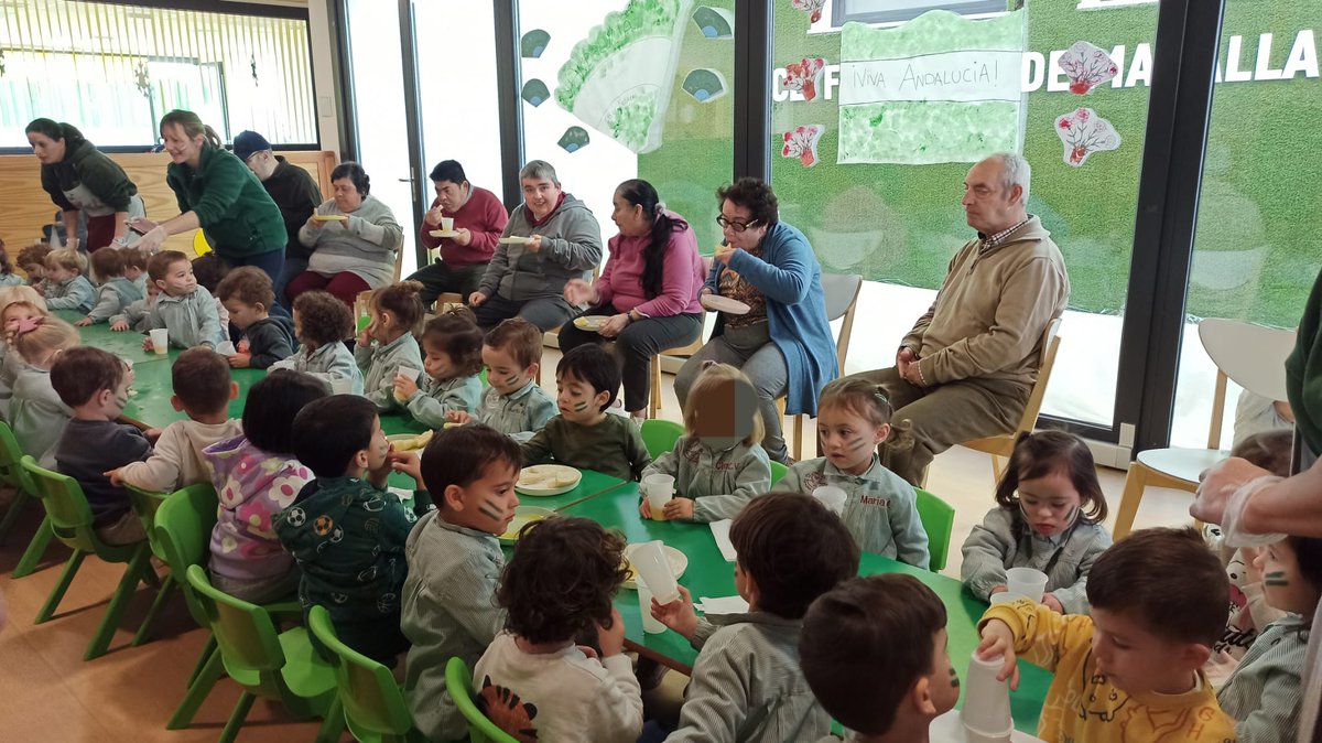 AfanasSCRT's tweet photo. Feliz #DíaDeAndalucía 💚🤍💚
Ayer lo celebrábamos en nuestros centros, pequeños y grandes disfrutaban juntos de un buen desayuno #andaluz.
#PlenaInclusión #AfanasSCRT 🍀 https://t.co/Usg9o7NuK5