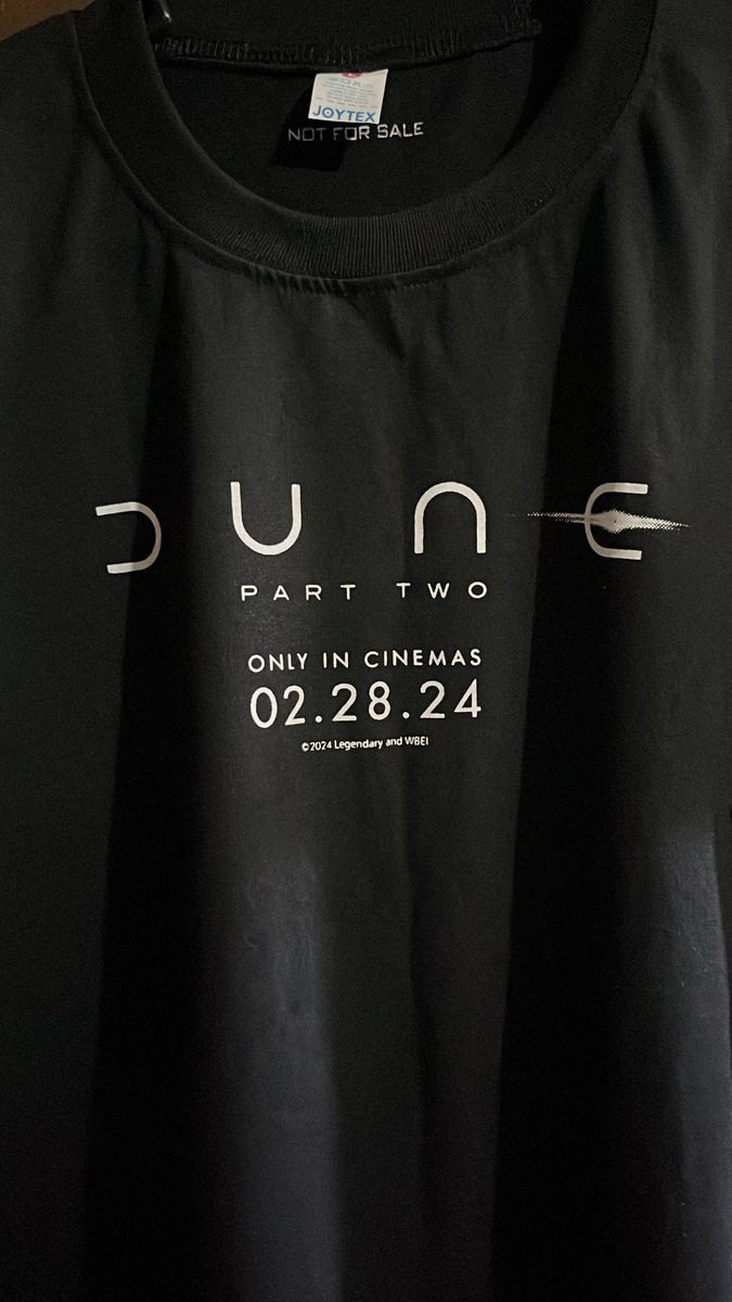 so excited to see #DunePartTwo tomorrow! 😊 (free shirt courtesy of @gatewaycineplex)