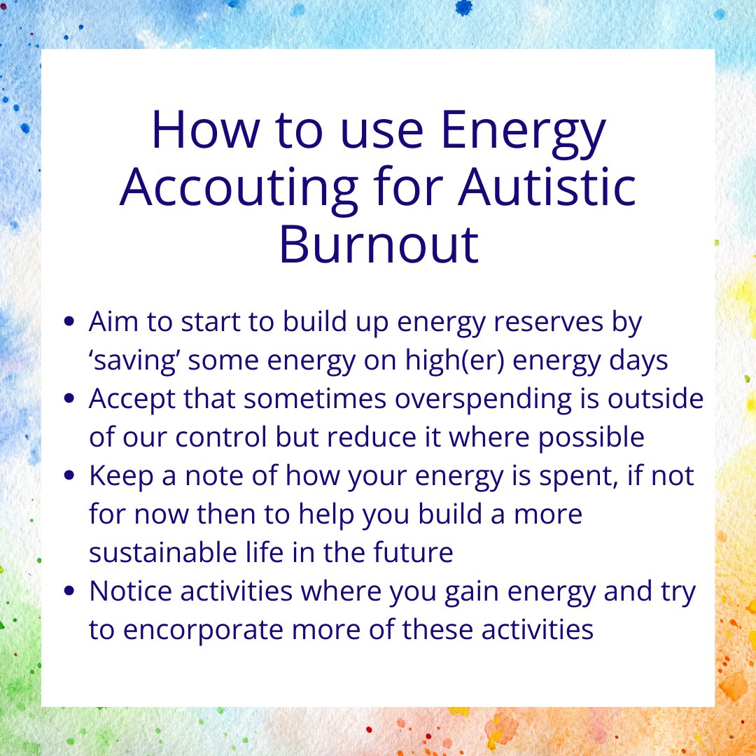 #EnergyAccounting is the topic of the month in the #AutisticBurnout Recovery Membership.  
dralicenicholls.teachable.com/p/the-autistic…

#ActuallyAutistic #ClinicalPsychologist #AutisticBurnout #AutisticBurnoutRecovery