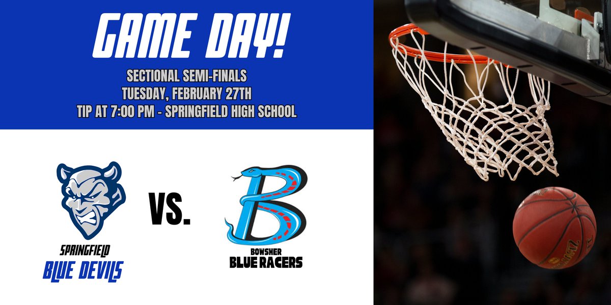 The tournament trail starts tonight!

SECTIONAL SEMIS at HOME vs. Bowsher.            

Tickets can be purchased at the gate or online: ohsaa.org/tickets
BASKETBALL -&gt; BOYS BASKETBALL -&gt; Division 1 -&gt; HOLLAND SPRINGFIELD vs TOL. BOWSHER

<a href="/sfieldathletics/">Springfield Athletics</a> <a href="/DevilsSection/">SHS Student Section</a>