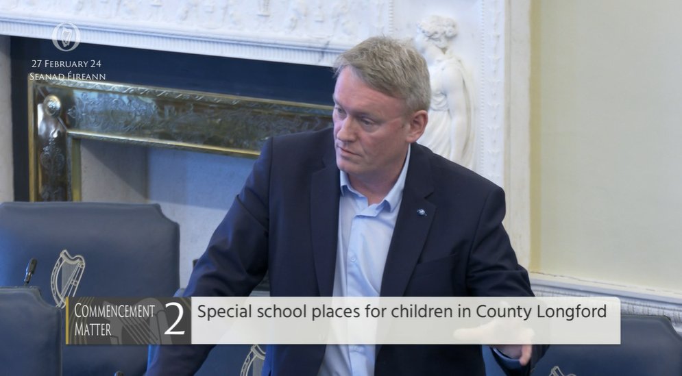 #Seanad Commencement Matter 2: Micheál Carrigy @campaign4carrig – To the Minister for Education: To make a statement on the provision of additional special school places for children in Co. Longford. bit.ly/2WW5Fwa #SeeForYourself