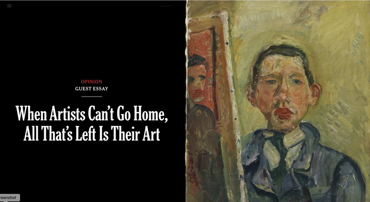 yadindudai's tweet photo. Please read this guest essay by Celeste Marcus in @nytimes , and you may come to understand better not only who was the genius painter Chaim Soutine and how displaced minorities adhere to culture as their homeland, but also more about the universality of art (science is similar). https://t.co/dNE7m6LSTt
