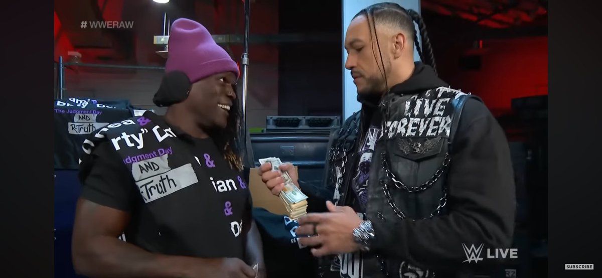 BTownBoiler's tweet photo. @JohnnyGargano @RonKillings @CiampaWWE @mikethemiz #JudgmentDay turned down a lot of t-shirt money when they dumped R-Truth. DONโT MAKE THE SAME MISTAKE. #ReGenerationX #WWERaw https://t.co/KrudcCb2lH