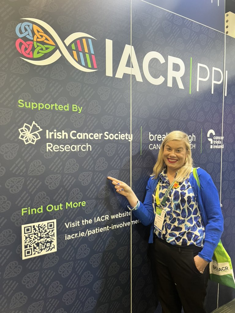 Delighted to be representing @IrishCancerSoc and flying the PPI flag at the @News_IACR @EACRnews @AACR conference #patientinvolvement #irishcancerresearch