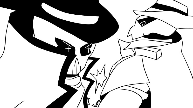 <a href="/OctSummer/">Summer Leagues OCT | ⭐R2⭐</a> 

Oh come on, we haven’t even gotten into the actual  fights and there’s a bump into confrontation going in.

(Stanley from <a href="/theKINGhimS3lf/">Koss</a> and Outlaw from <a href="/Shovelry2/">Faraajam</a>)

#Skeleton #Outlaw #OC #OriginalCharacter #OCT #Art #LineArt