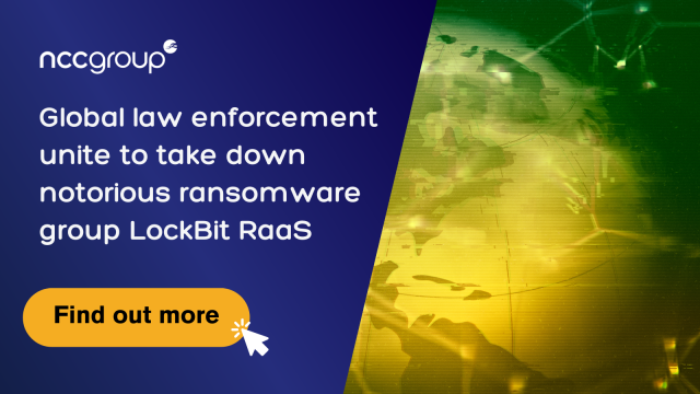 Following yesterday's advances in coordinating global efforts against the takedown of ransomware group LockBit, Matt Hull, Global Head of Threat Intelligence at NCC Group comments. bit.ly/49Qb36k