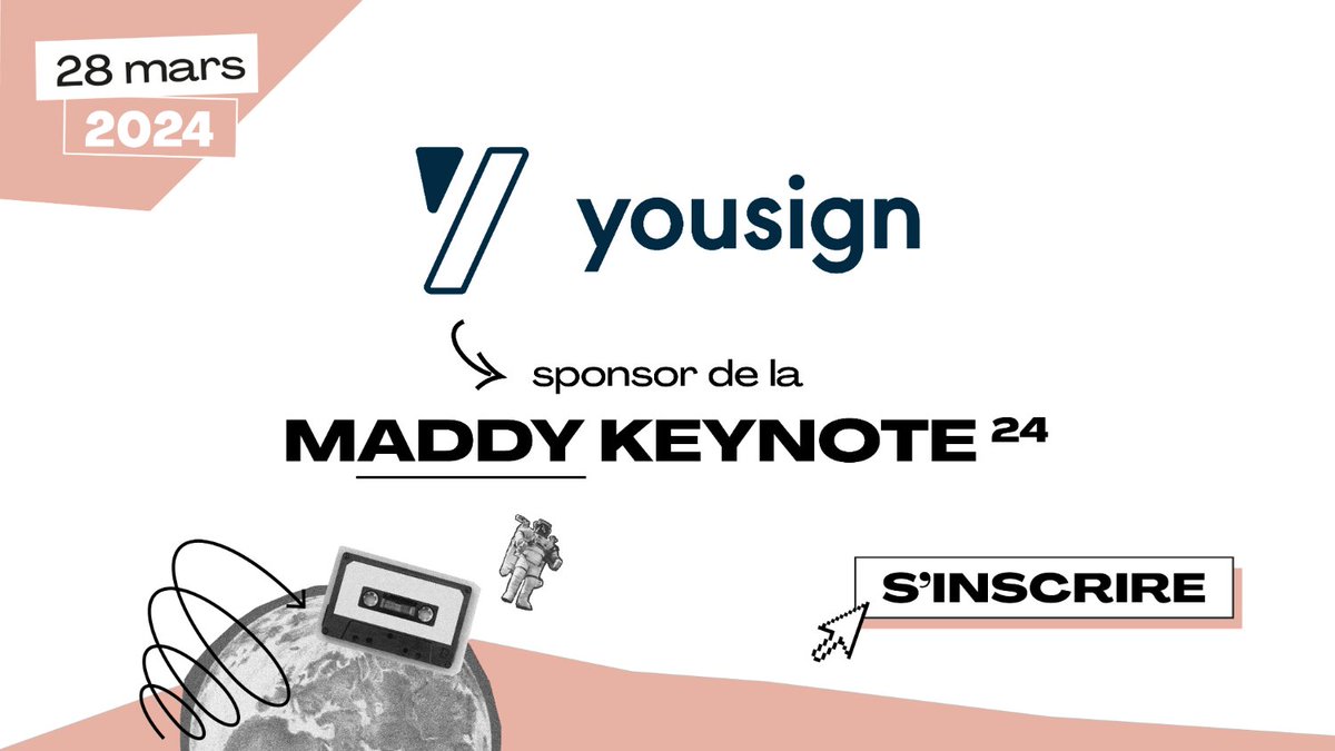 📢 <a href="/Yousignfr/">Yousign</a> partenaire de la #MKN24 ! 🔥

✍️Yousign rejoint l'aventure de la Maddy Keynote. Un soutien majeur pour une édition exceptionnelle ! 🔥

RDV le 28/03 au Palais Brongniart ! On y sera...et vous ?

🔗Infos et Billetterie : maddykeynote.com/fr
#FiersDeNosPartenaires