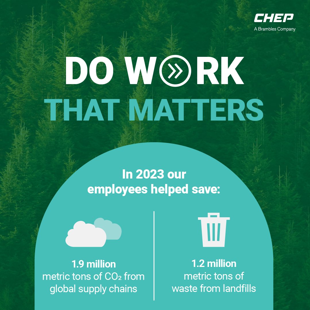 Want more purpose from your career? Join us at CHEP! You'll contribute to a planet-positive future by helping advance the use of reusables, create game-changing efficiency in supply chains, and reduce waste, carbon emissions and more. Apply at: okt.to/L4qKQD
