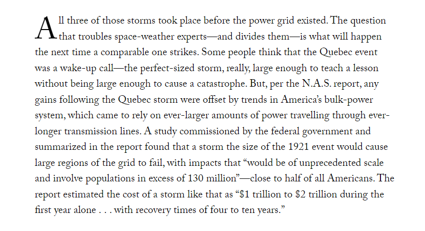 What a major solar storm could do to our planet newyorker.com/magazine/2024/… by <a href="/kathrynschulz/">Kathryn Schulz</a> #solarstorms #spaceweather