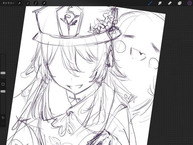 胡桃の顔難しすぎて描けない、、、 