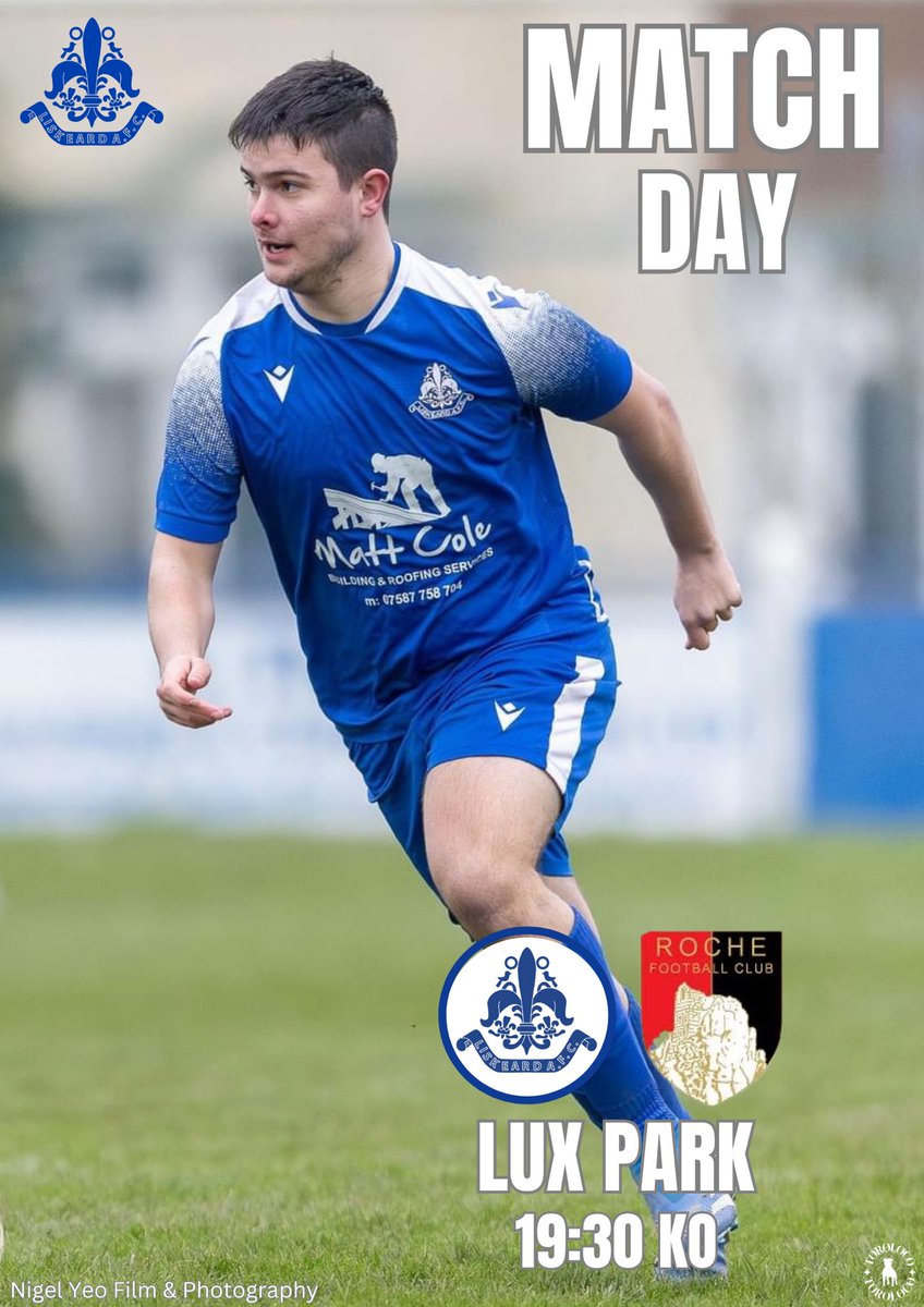 MATCH DAY 
We host <a href="/AfcRoche/">Roche 1st AFC</a> in the <a href="/StPiranLeague/">Kernow Stone St Piran League</a> this evening with a 19:30 KO 💙