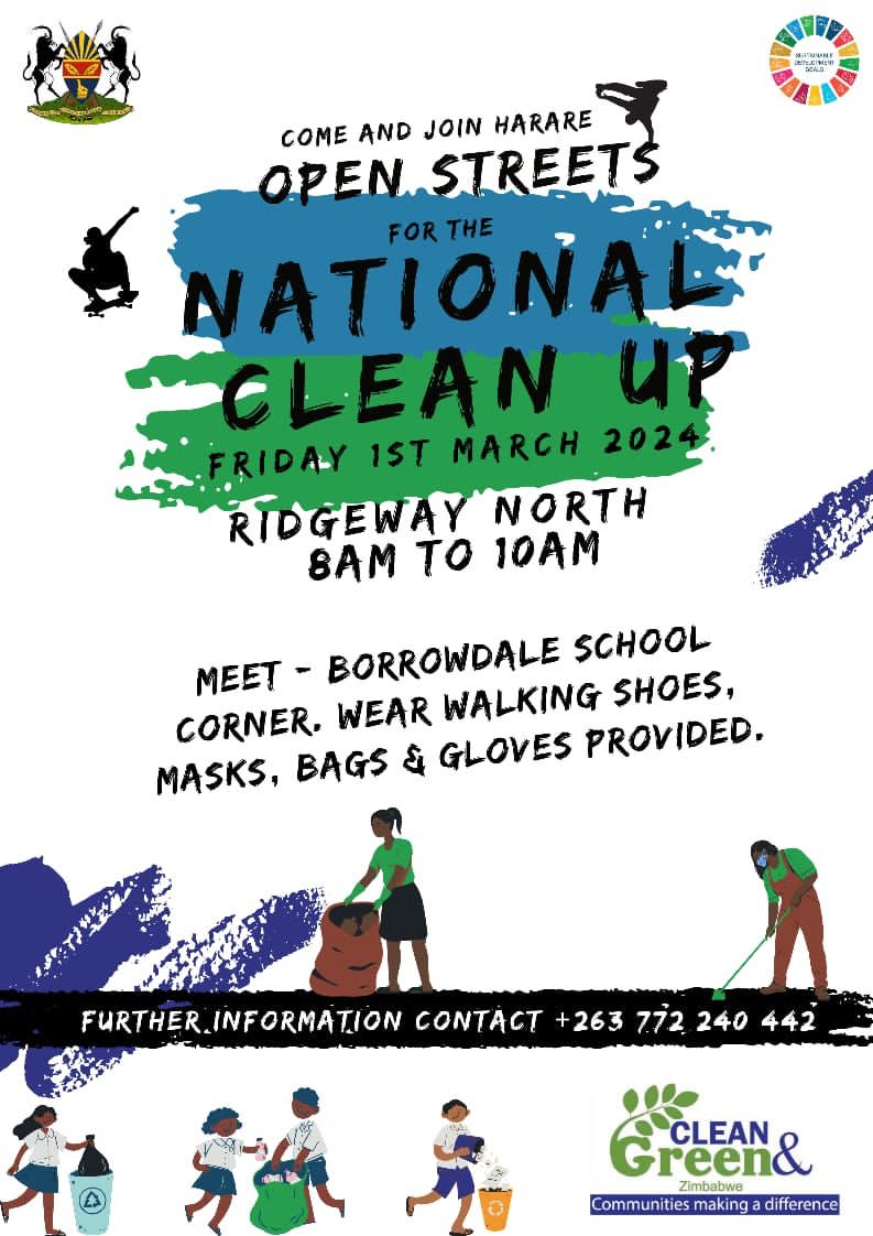 Join us all for the National Clean Up Day. Together making a difference in our communities wherever we are. #cleancities #myenvironmentmypride @SteadyKangata @ChigonaEma