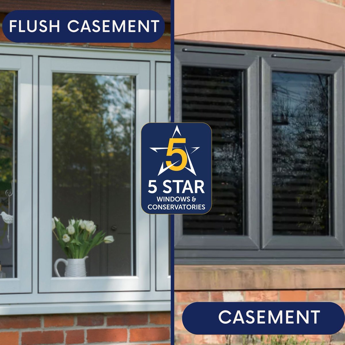 What’s the difference between casement and flush windows? Find more here: 5starwindows.co.uk/help-and-suppo… #flushwindows #WorcestershireHour