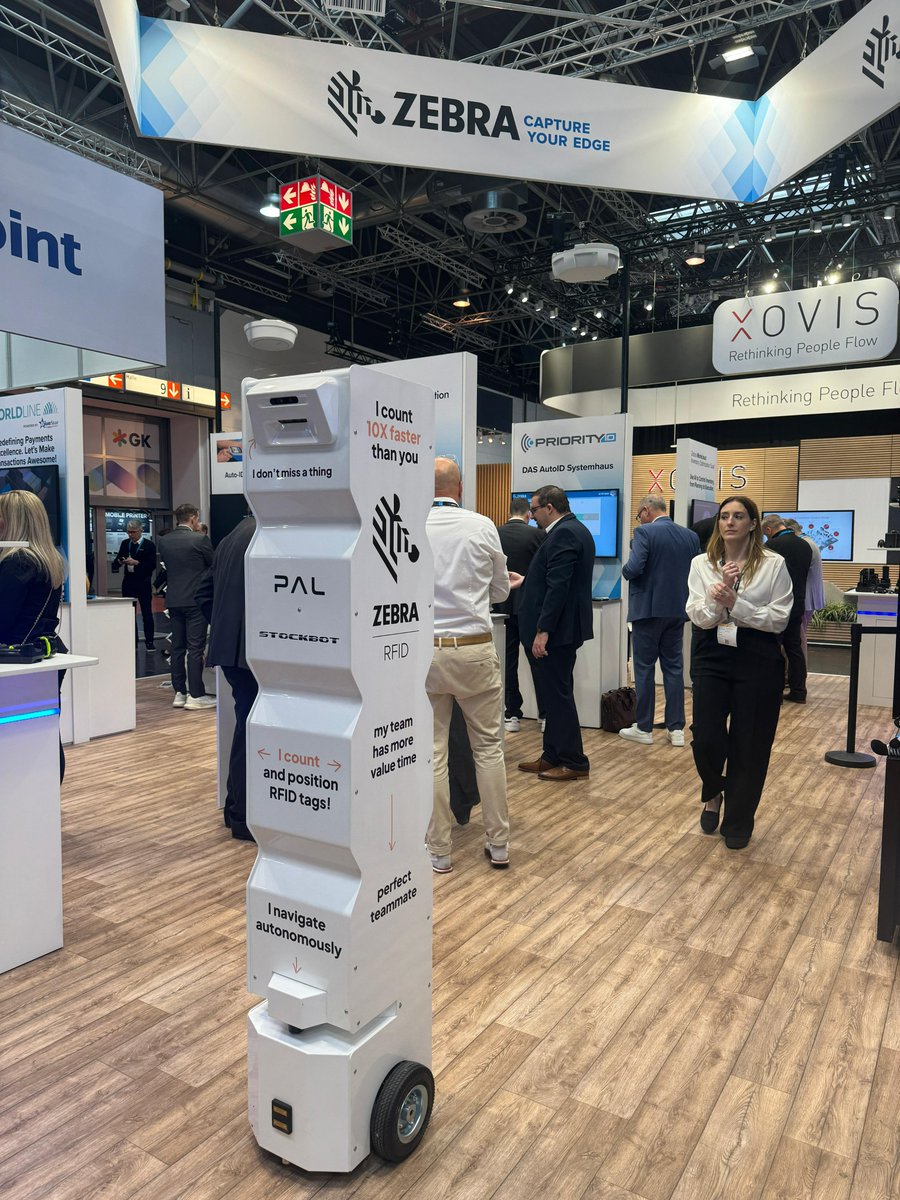 We are at #EuroCIS2024!

Come and meet us at the <a href="/ZebraTechnology/">Zebra Technologies</a> booth, located in Hall 10 at Stand 10A42, and see our StockBot in action. Discover how it can help elevate your #retail processes.

#Robot #tech #rfid #event #networking #research #Solutions