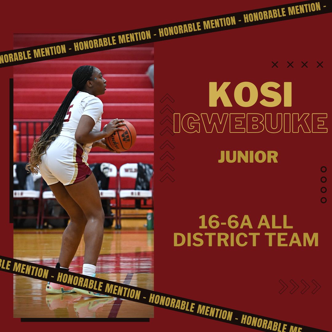 16-6A All District Selections for Cy Woods! So excited for our team and what they have accomplished! 

Congrats to Kosi Igwebuike for her Honorable Mention Selection! @CW_Athletics @CFISDAthletics @CyWoods212