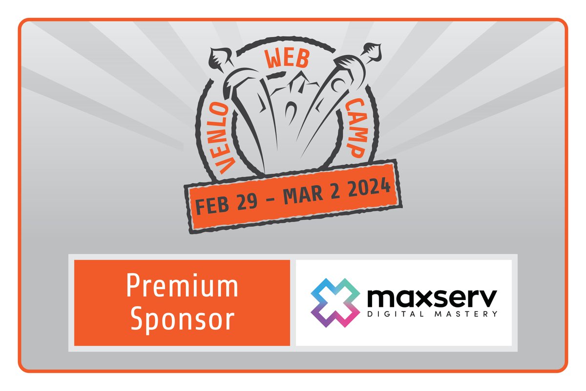 Kudos to our premium sponsor <a href="/MaxServ/">MaxServ B.V.</a>! 👏 Your generous support ensures our event's excellence, and we're thrilled to have you as a partner.
Let's create unforgettable experiences together!

🌐 maxserv.com
🎟 webcampvenlo.nl/tickets