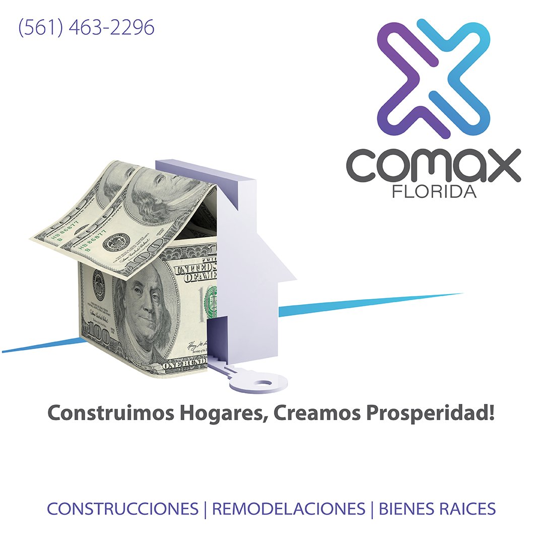 comaxflorida's tweet image. ¡Sumérgete en el futuro de tu hogar y las inversiones con COMAX FLORIDA! 🚀
 
Eleva tu espacio y fortalece tu resiliencia financiera. Confía en nosotros para construir sueños que perduren en el tiempo. 
 
CONTÁCTANOS HOY al (561) 463-2296 / info@comaxflorida.com. 🌟