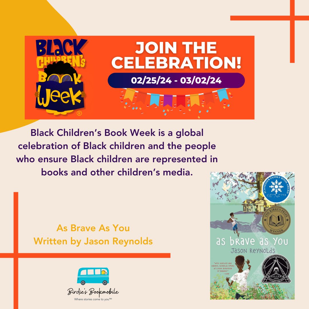 We just received copies of As Brave As You by @JasonReynolds83 from @FirstBook in time for our Black Children's Book Week celebration! We can't wait to share them with children in Detroit. #birdiesbookmobile #blackchildrensbookweek #diversebooksmatter #childrensbooks #kidlit