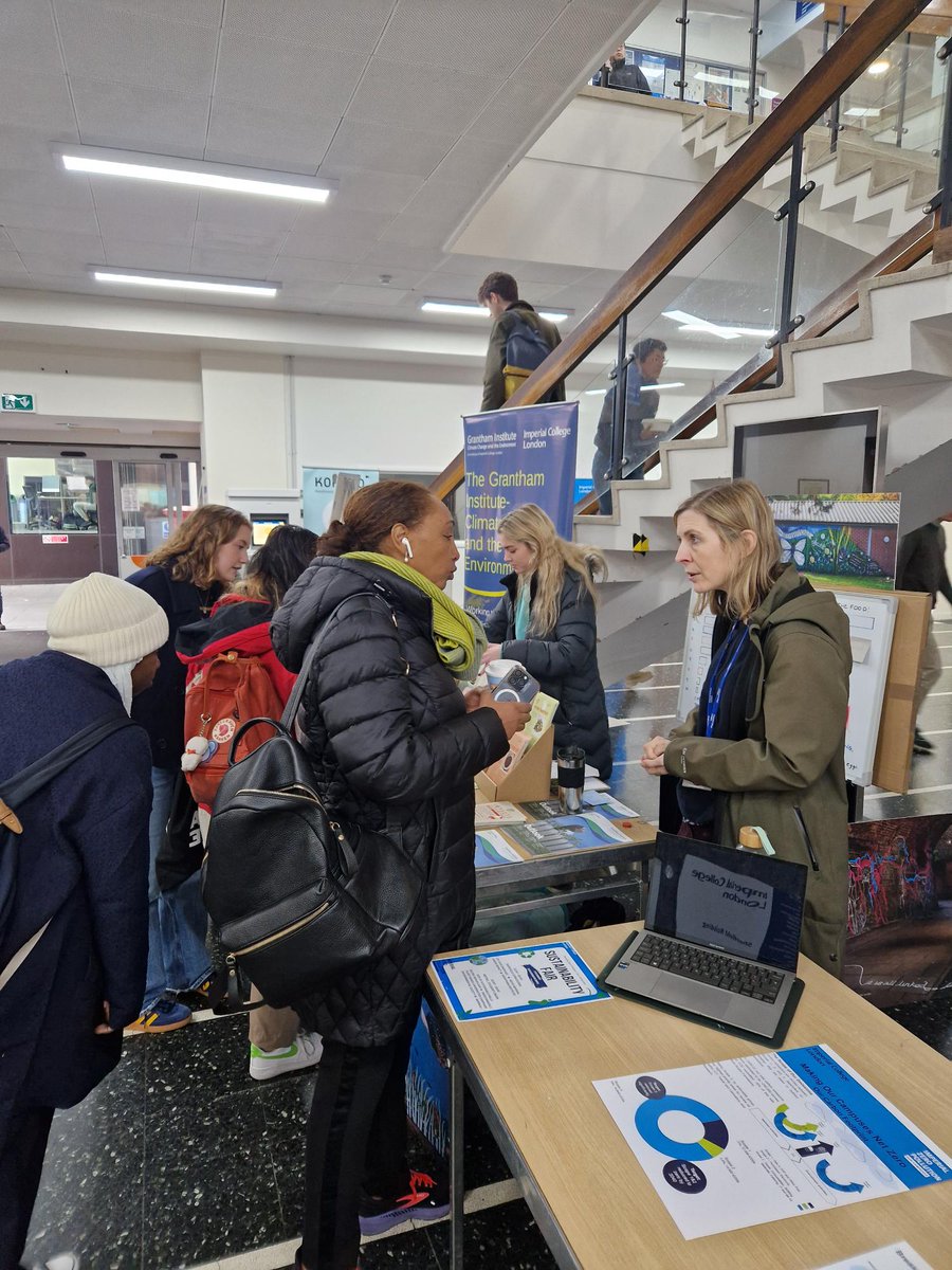 Today we are hosting our own Imperial #SustainabilityFornight stall, highlighting key campaigns at the institute and much more! 🌍👍♻️

Learn more about the Grantham Art Prize 🎨 ow.ly/gG5650QIeKx

Read our blog on the climate-friendly kitchen 🧑‍🍳 ow.ly/7nyc50QIeRp