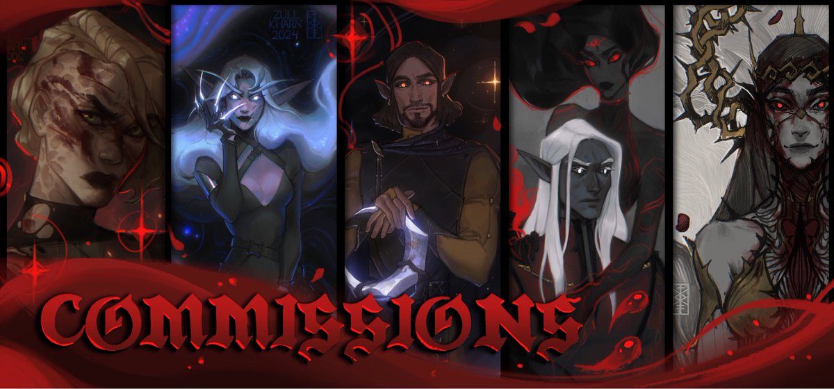 1 slot for February and 2 for March , pls dm or comment here to get one ❤️✨

DND, WoW, any characters or weapon designs, irl people
sketchy\rendered options 

prices are in a pinned tweet 💫

Reposts are very appreciated 🥹🤍