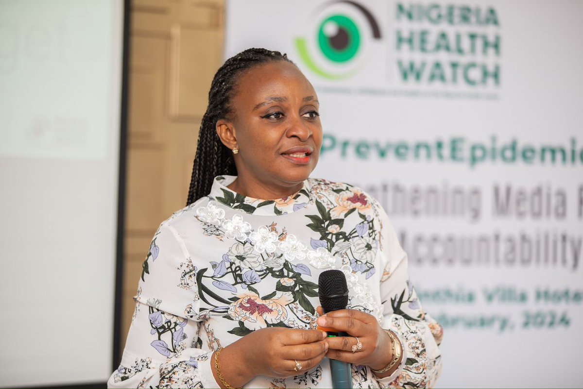In her keynote speech at the @nighealthwatch training for journalists on health security financing, LISDEL's executive director @umaabude charged journalists to be attentive & demanding in their information gathering when reporting health security financing. #PreventEpidemics
