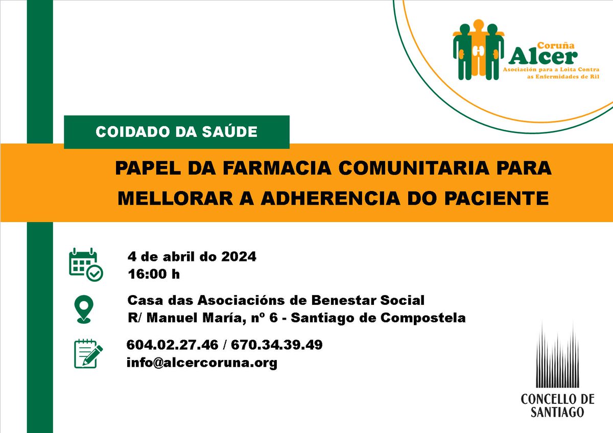 alcercoruna84's tweet photo. 🗣 𝗢𝗕𝗥𝗔𝗗𝗢𝗜𝗥𝗢 𝗗𝗘 𝗔𝗗𝗛𝗘𝗥𝗘𝗡𝗖𝗜𝗔 𝗔 𝗠𝗘𝗗𝗜𝗖𝗔𝗖𝗜Ó𝗡 𝗘𝗡 𝗦𝗔𝗡𝗧𝗜𝗔𝗚𝗢 𝗗𝗘 𝗖𝗢𝗠𝗣𝗢𝗦𝗧𝗘𝗟𝗔 📅
📲 Inscricións nos contactos do cartaz! 👇
#AlcerCoruña #ConcellodeSantiago #ProgramaAlcer7Vidas #AdherenciaMedicación #Adherencia #FarmaciaComunitaria https://t.co/qx5i3UPYj9
