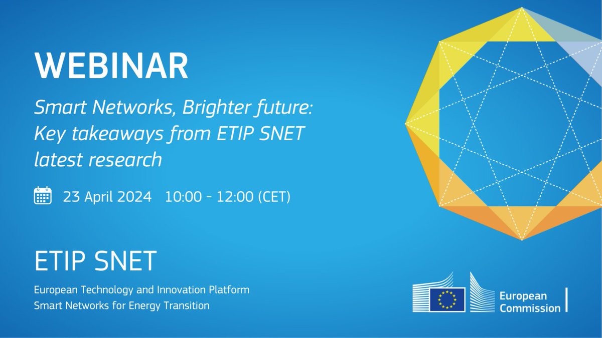 📆 On April 23rd, #ETIPSNET will hold a webinar to discuss 2 publications 🔸Hydrogen's impact on grids 🔸Energy Data Spaces Join us to explore innovative topics crucial for advancing the #decarbonisation of our #EnergySystem. Register now: europa.eu/!N4fykX