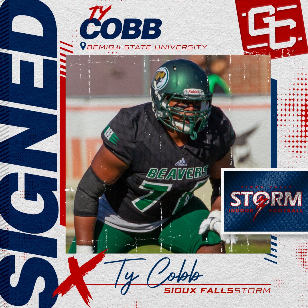 Congratulations to our #TGCathlete OL Ty Cobb for signing with the <a href="/siouxfallsstorm/">Sioux Falls Storm</a> of the <a href="/IndoorFL/">Indoor Football League</a>. Cobb is excited to get his rookie season started after a standout career as a D2 All-American at Bemidji State. #IFL #sfstorm