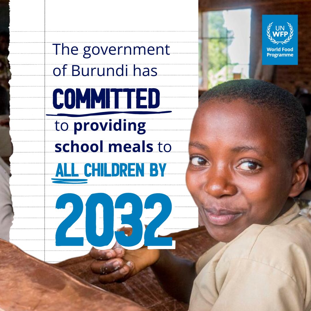 The government of #Burundi has pledged to provide school meals to all children by 2032, ensuring access to education and proper nutrition for every child. 📚🍲👩‍🎓 

#EducationForAll #ADSF