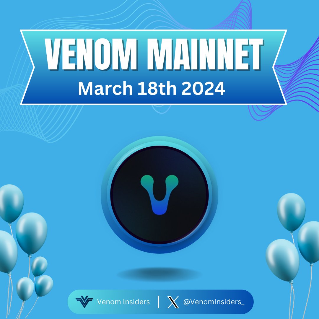 SuiInsiders's tweet image. VENOM MAINNET IS READY🚀

Venom #mainnet is scheduled to launch on March 18, 2024. Get ready for the exciting things ahead🔥

Are you Ready?

Like, RT and Drop your Venom wallet👇

#Venom #venommainnet