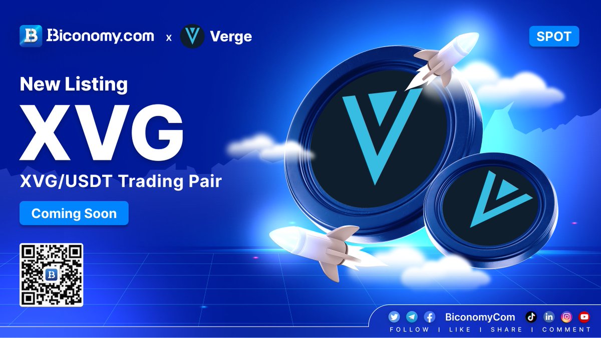 🚀NEW LISTING 🔥 $XVG #Biconomy will list #vergecurrency and open #XVG /  #USDT Coming soon (Specific date and time TBA).🔥 About #Verge ：  