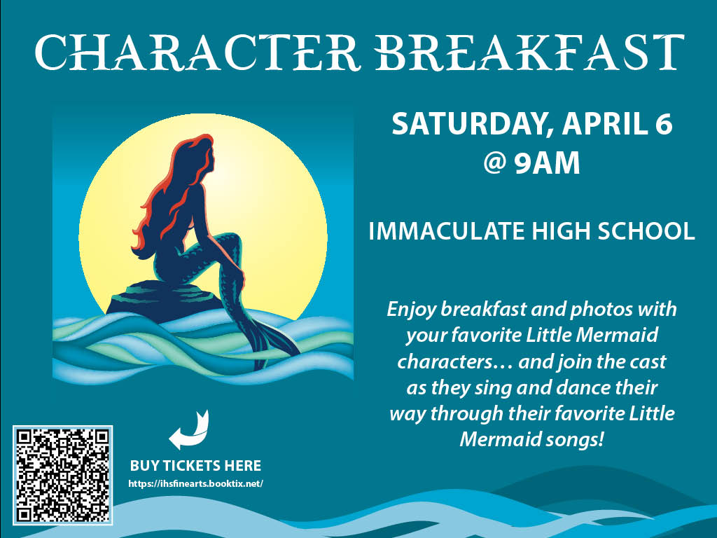 Ihsmustangs's tweet image. IHS Is excited to bring you our first Music Production #CharacterBreakfast! Direct from #UnderTheSea, the cast and crew from the IHS production of The Little Mermaid will spend the morning with your family and sing a few tunes from the show!  For tickets; bit.ly/42N3evG
